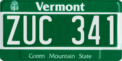 VT license plate ZUC341