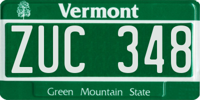 VT license plate ZUC348