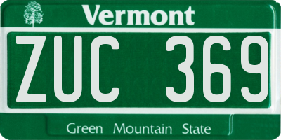 VT license plate ZUC369