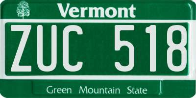 VT license plate ZUC518