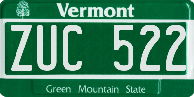 VT license plate ZUC522