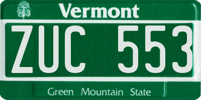 VT license plate ZUC553