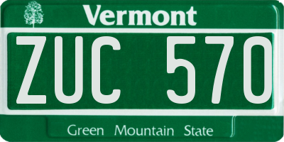 VT license plate ZUC570