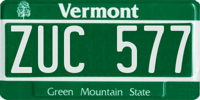 VT license plate ZUC577