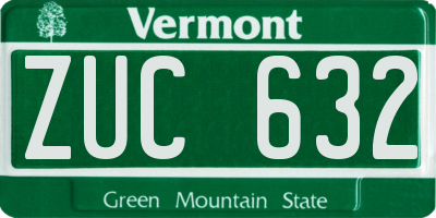 VT license plate ZUC632