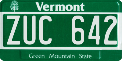 VT license plate ZUC642