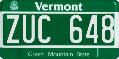 VT license plate ZUC648