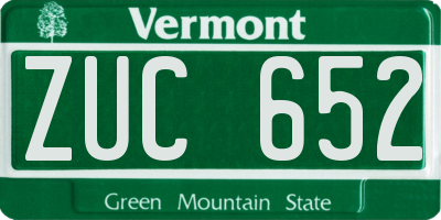 VT license plate ZUC652