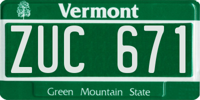 VT license plate ZUC671