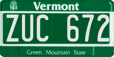 VT license plate ZUC672