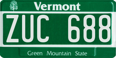 VT license plate ZUC688