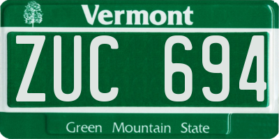 VT license plate ZUC694