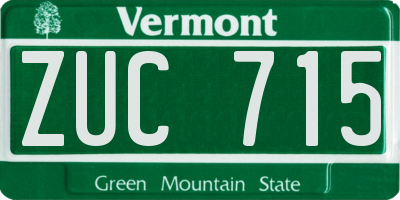 VT license plate ZUC715