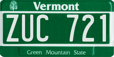 VT license plate ZUC721