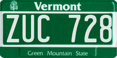 VT license plate ZUC728