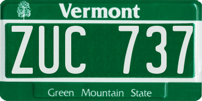 VT license plate ZUC737