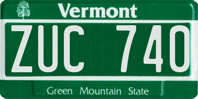VT license plate ZUC740