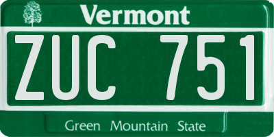 VT license plate ZUC751