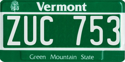 VT license plate ZUC753