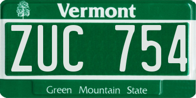 VT license plate ZUC754