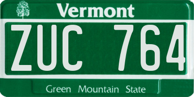 VT license plate ZUC764