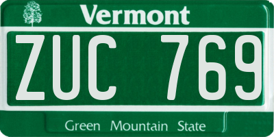 VT license plate ZUC769
