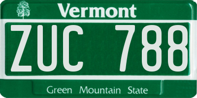 VT license plate ZUC788