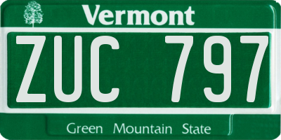 VT license plate ZUC797