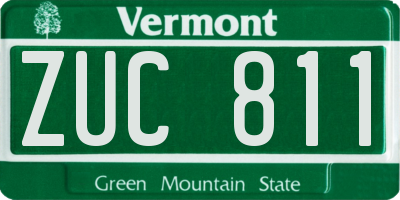 VT license plate ZUC811