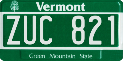 VT license plate ZUC821