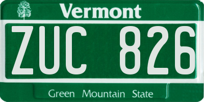 VT license plate ZUC826