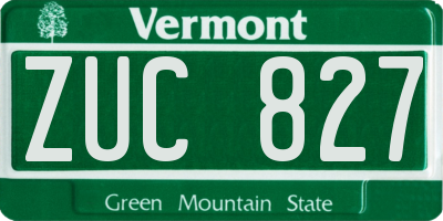 VT license plate ZUC827