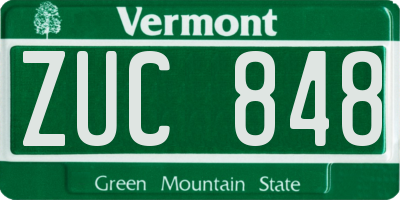 VT license plate ZUC848