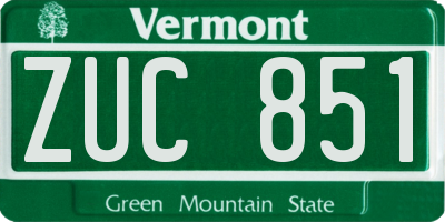 VT license plate ZUC851