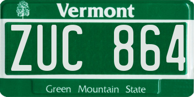 VT license plate ZUC864