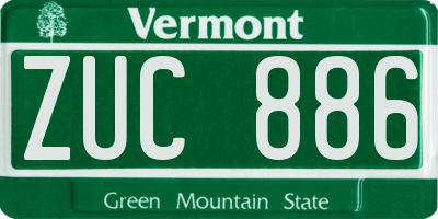 VT license plate ZUC886