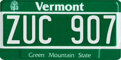 VT license plate ZUC907