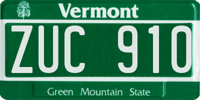 VT license plate ZUC910