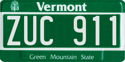 VT license plate ZUC911