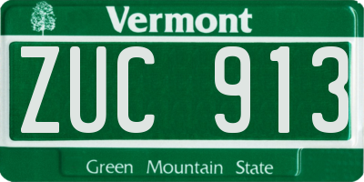 VT license plate ZUC913
