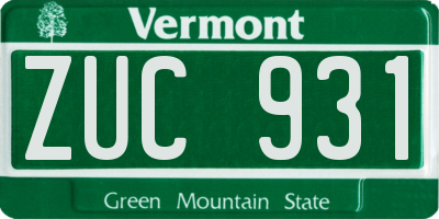VT license plate ZUC931