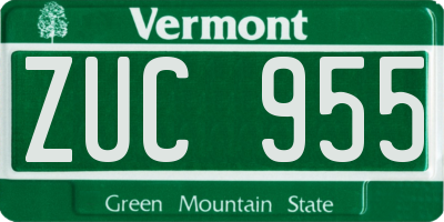 VT license plate ZUC955