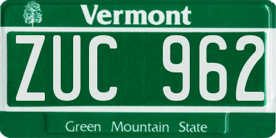 VT license plate ZUC962