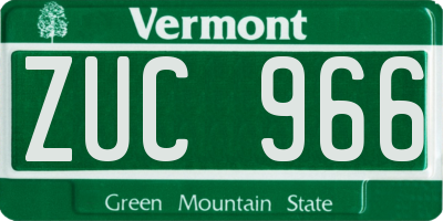VT license plate ZUC966