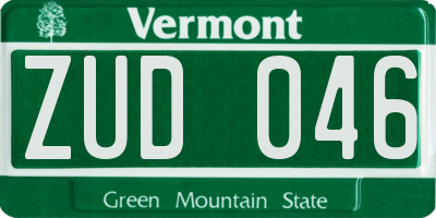 VT license plate ZUD046