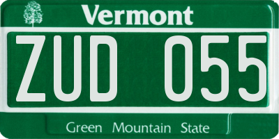 VT license plate ZUD055