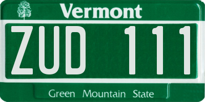 VT license plate ZUD111