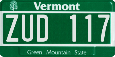 VT license plate ZUD117