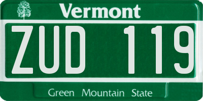 VT license plate ZUD119