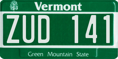 VT license plate ZUD141